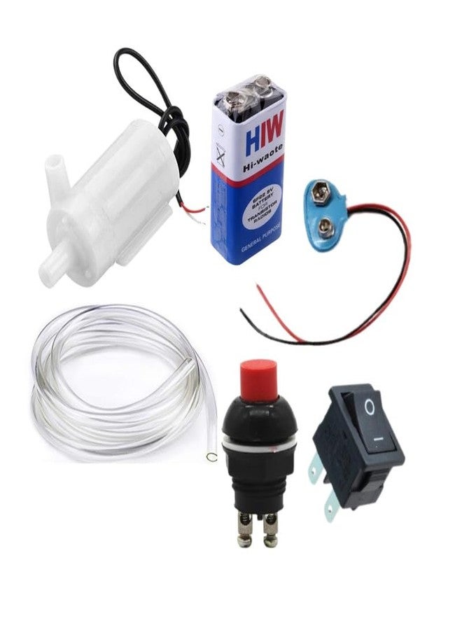 ESPTRONICS Mini Water Pump Push Button Kit DC 9V Portable for Small-Scale Water Transfer Kit for Aquariums & Fountains DIY Projects - Image 1
